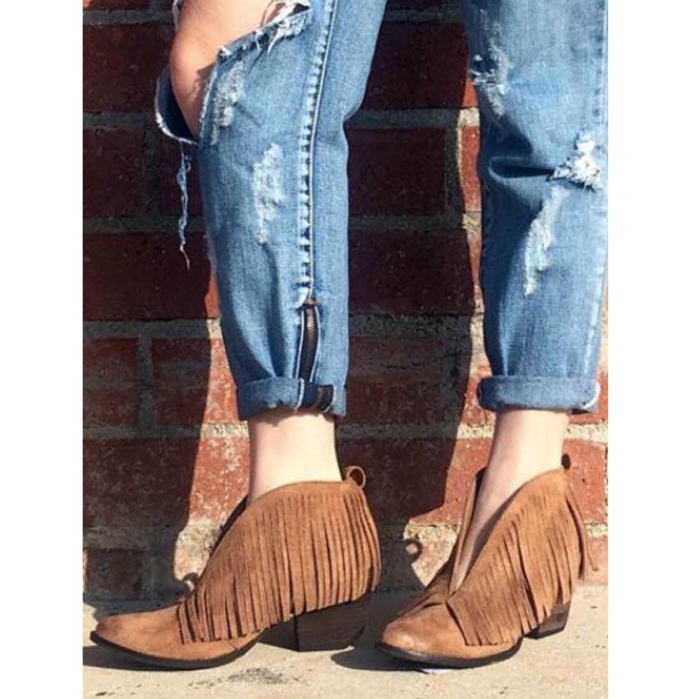 Coconuts by Matisse Lambert Fringe Bootie Saddle